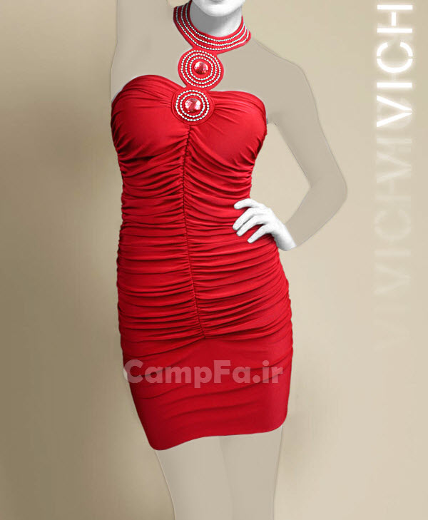 مدل لباس شب کوتاه زنانه طرح ویچی 92 CAMPFA.IR