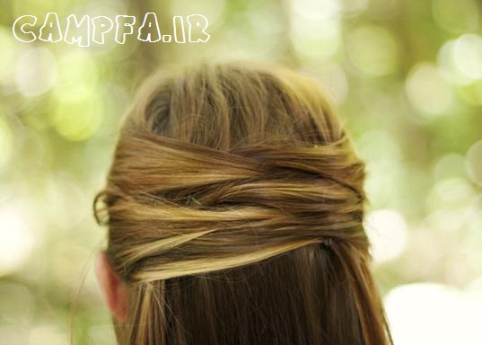 آموزش تصویری یک بافت موی ساده و شیک www.campfa.ir