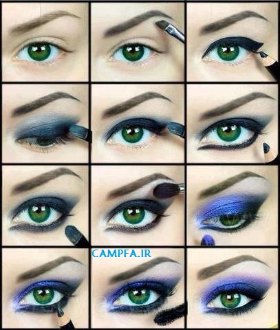 آرایش خط چشم و سایه چشم (تصویری) www.campfa.ir