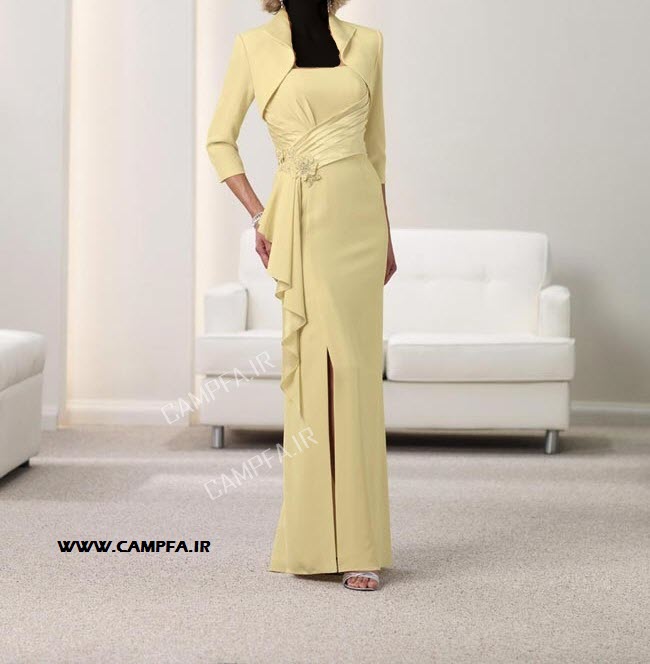 مدل لباس مجلسی زرد و طلایی زنانه 2013 - www.campfa.ir