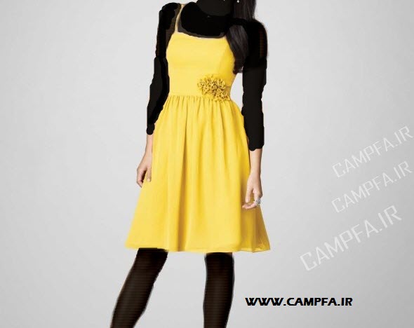 مدل لباس مجلسی زرد و طلایی زنانه 2013 - www.campfa.ir