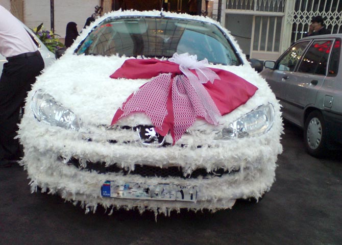 ماشین عروس,گل زدن ماشین عروس